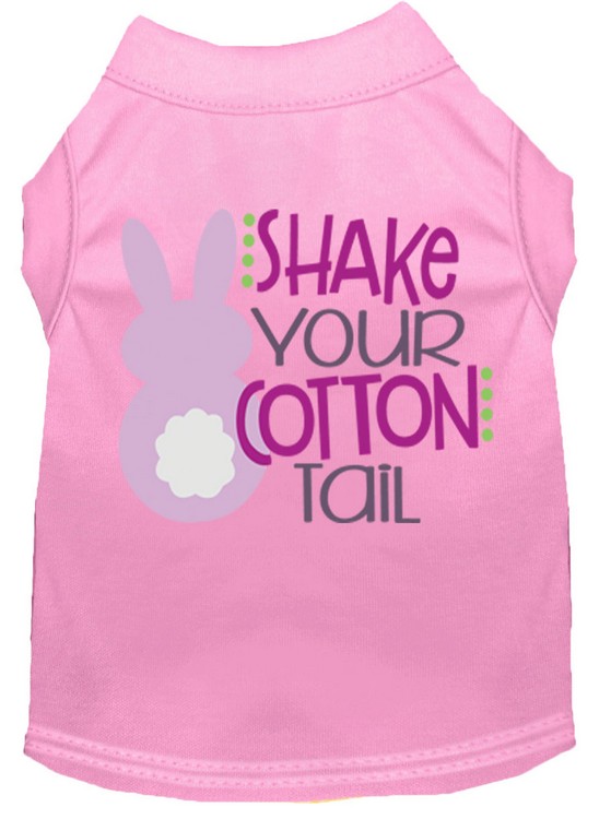 Shake Your Cotton Tail Screen Print Dog Shirt Light Pink XL